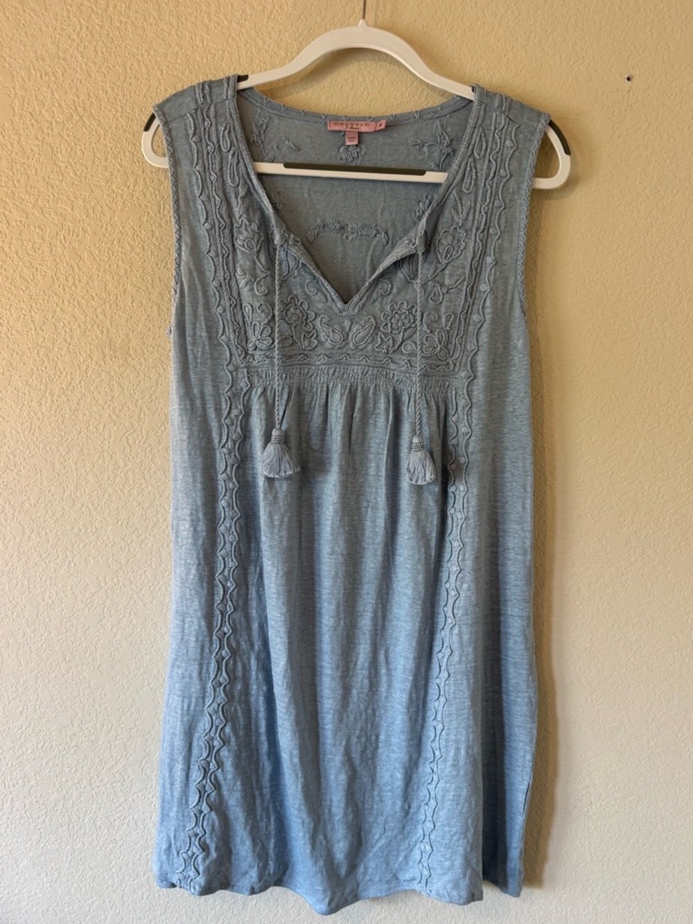 Calypso St. Barth Light Blue Linen Dress